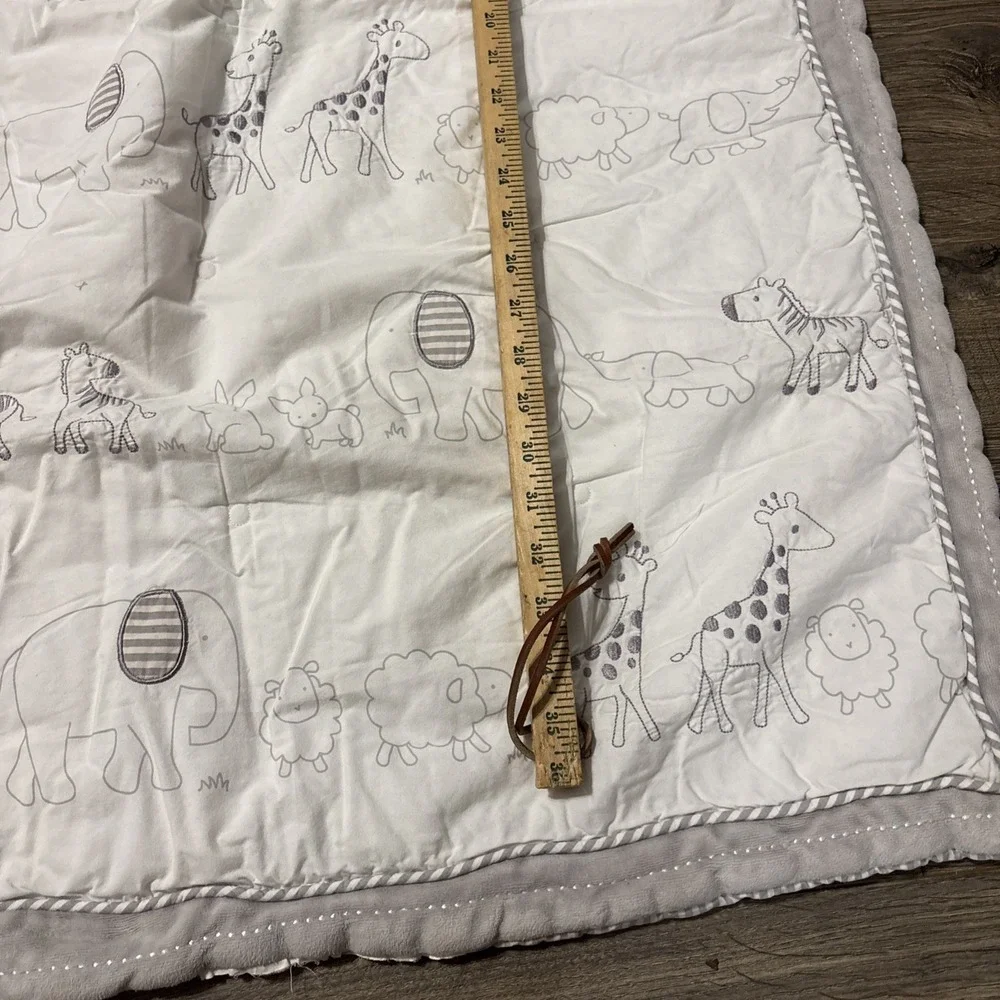Cloud Island Baby‎ Blanket Two by Two Animal Parade Comforter Reversible Stripe